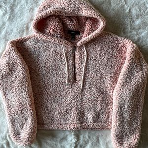 Cropped Sherpa 1/4 Zip Hoodie